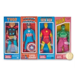 🔥2026 Mego Marvel Avengers 4 Pack Thor Hulk Captain America Iron Man BNWT🔥